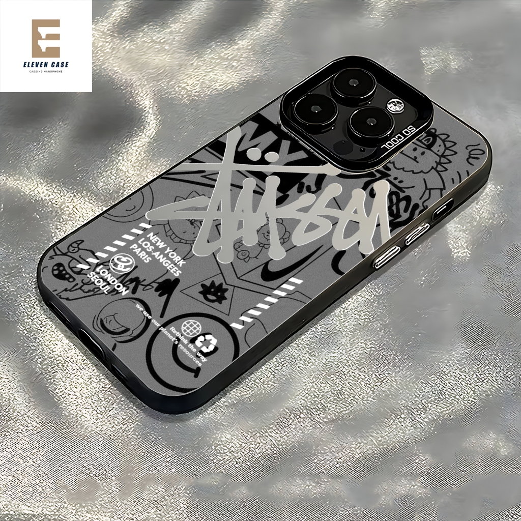 { EC0015 } Softcase Imd Black Stussy2 ITEL A50 P65 A70 A80 S23 S25 S25 ULTRA CITY 100 IQOO Z9 Z7X XI