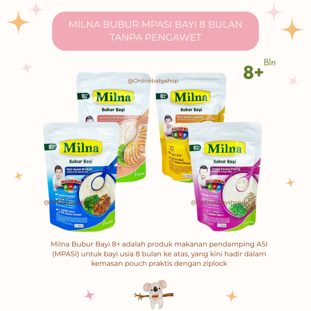 Milna Bubur Bayi 8 Bulan Bubur MPASI bayi Bubur Bayi Milna Tanpa Pengawet