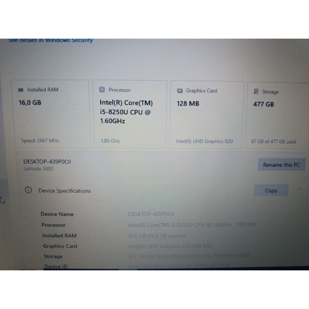 laptop dell latitude 3490