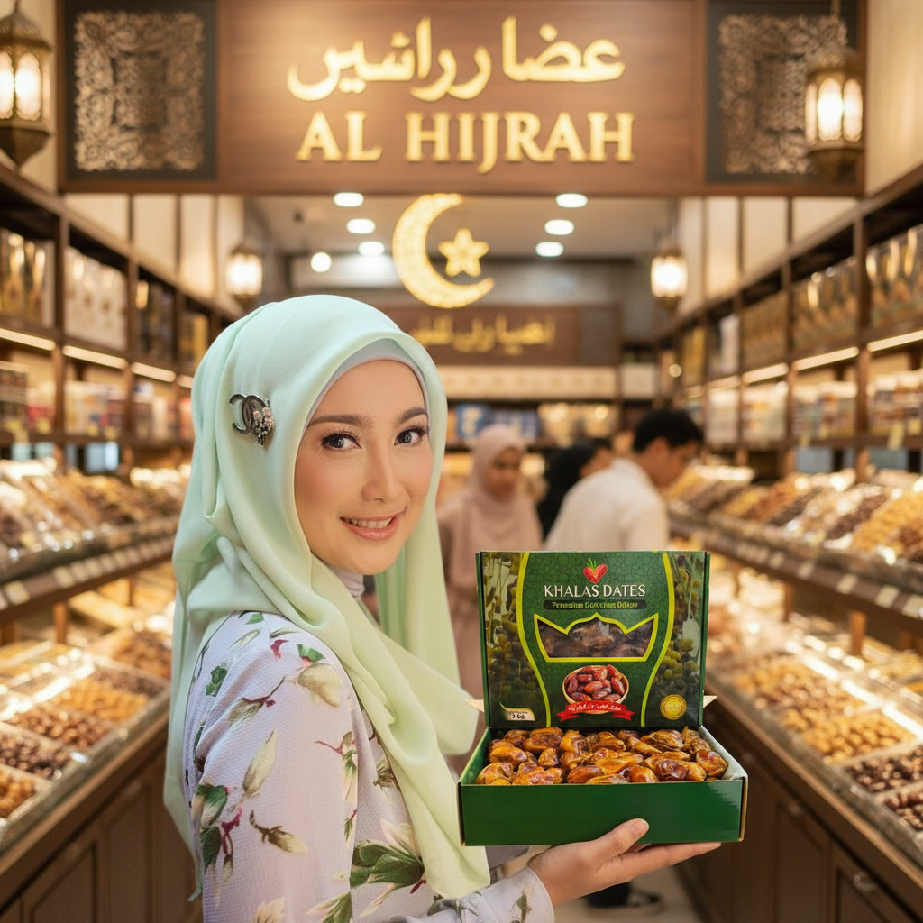 Kurma date crown khalas 1kg original [KEMASAN BOX DUS]