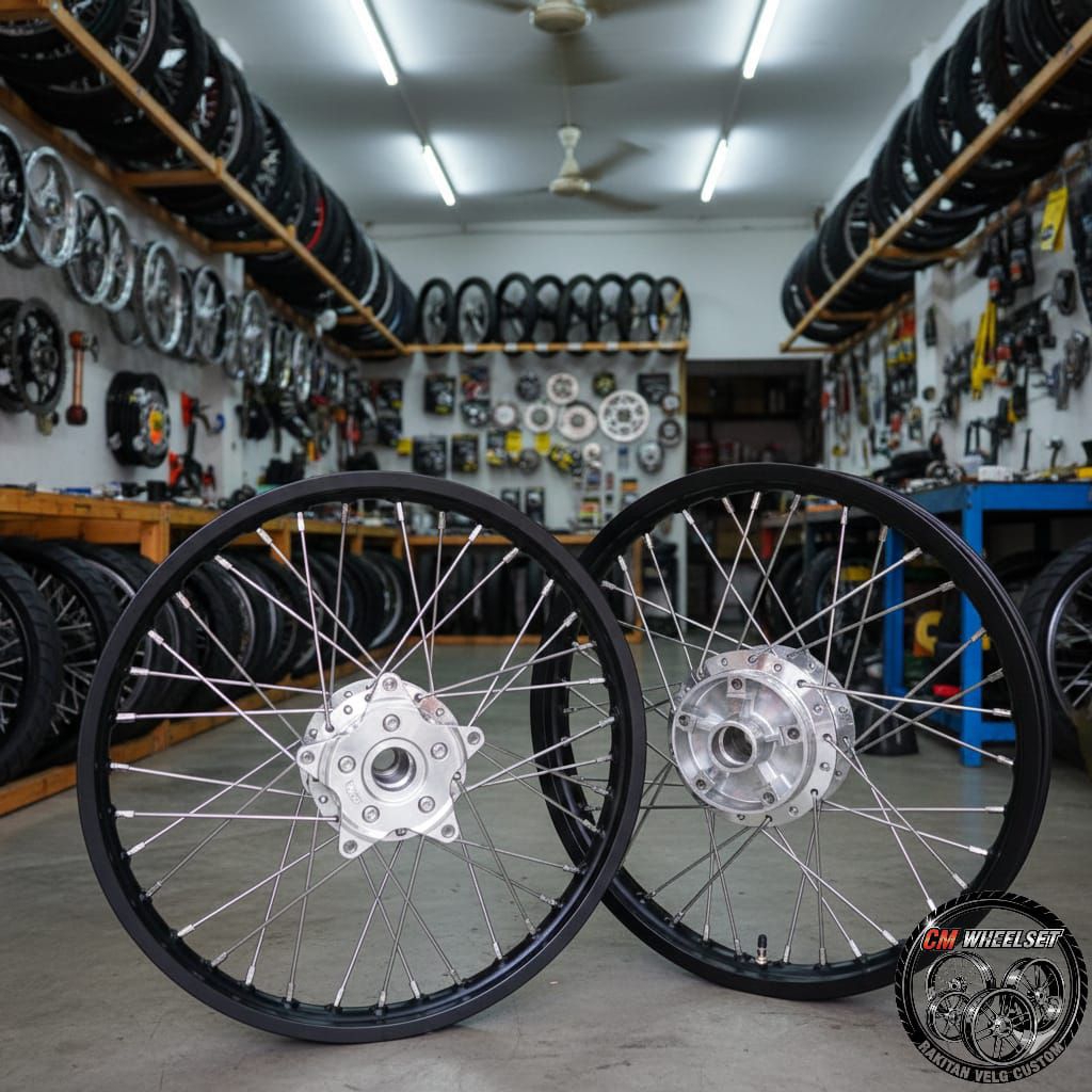 Velg Jari-Jari Yamaha MX King 150 & MX 135 New - Set Velg Rossi Tromol Chrome (Tersedia Berbagai Uku