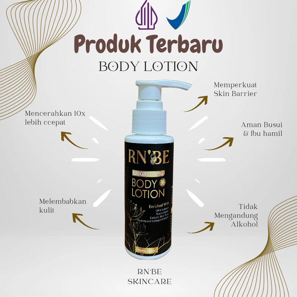 RN'BE ”Brightening Body Lotion” MEMUTIHKAN BADAN 10X LEBIH CEPAT BPOM NA 18250118736