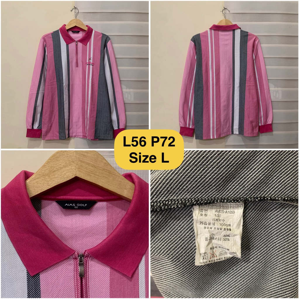 Poloshirt Lengan Panjang AIAS Golf Pink Original