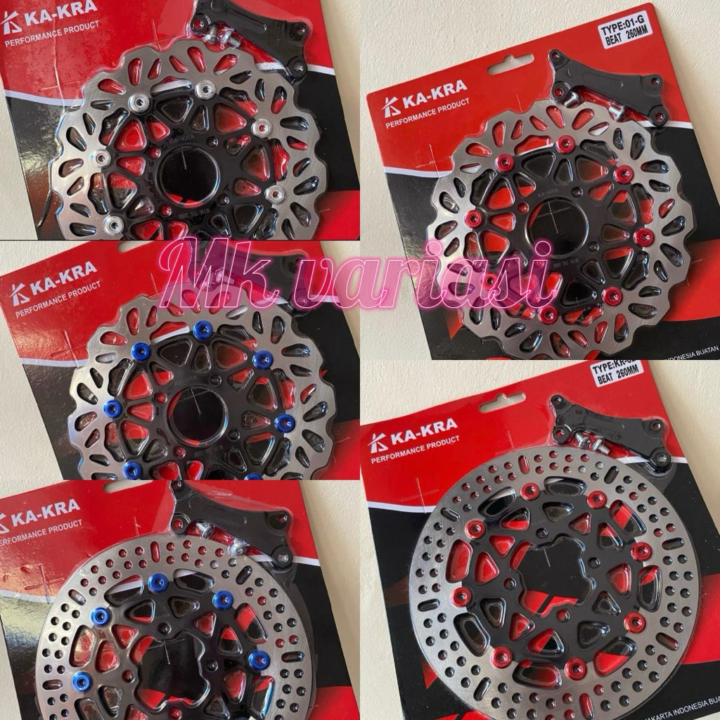 Piringan beat cakram depan variasi lebar 260mm breket