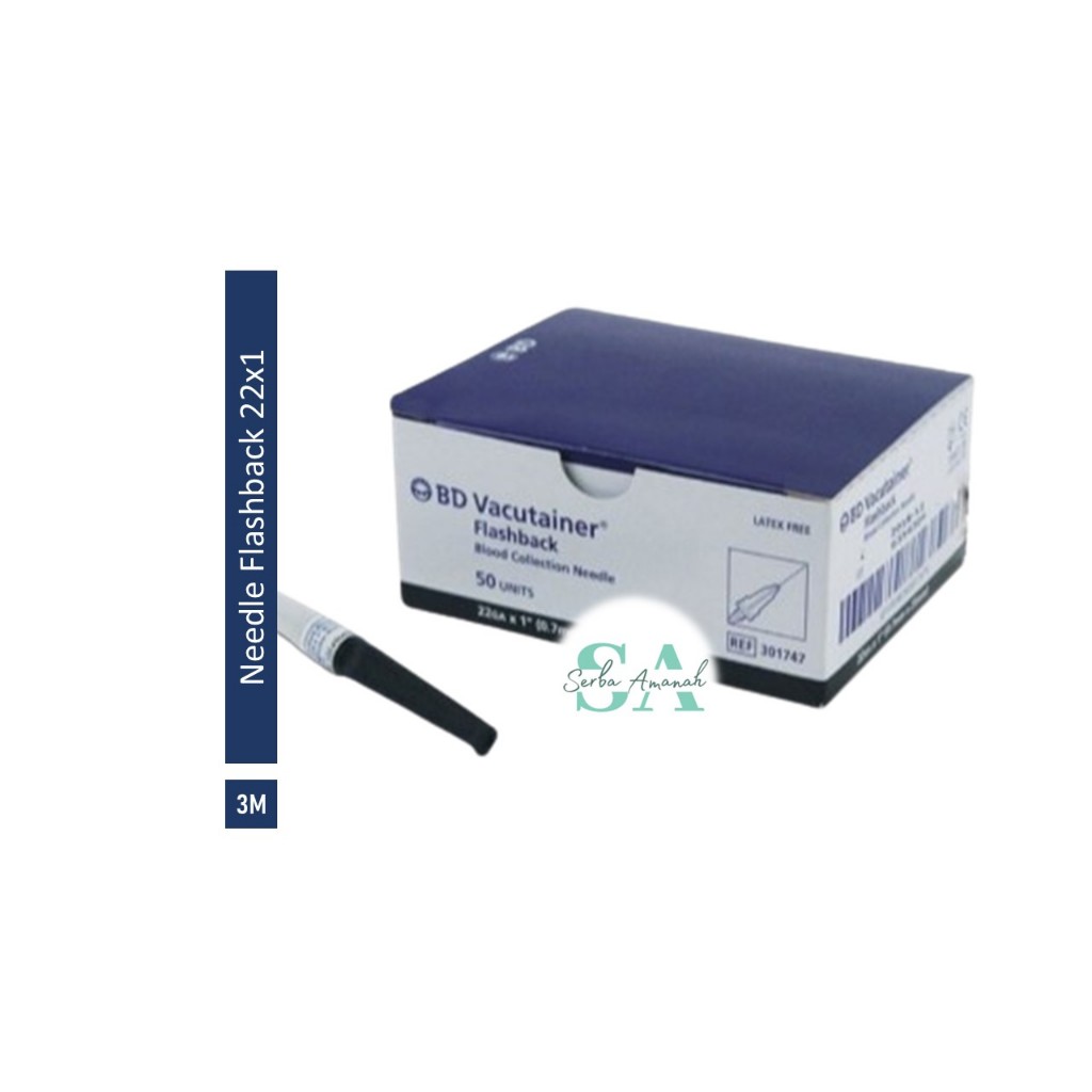 NEEDLE FLASHBACK 22G ECERAN | BLOOD COLLECTION NEEDLE | Sterile ( Sudah Indikator) JARUM DARAH