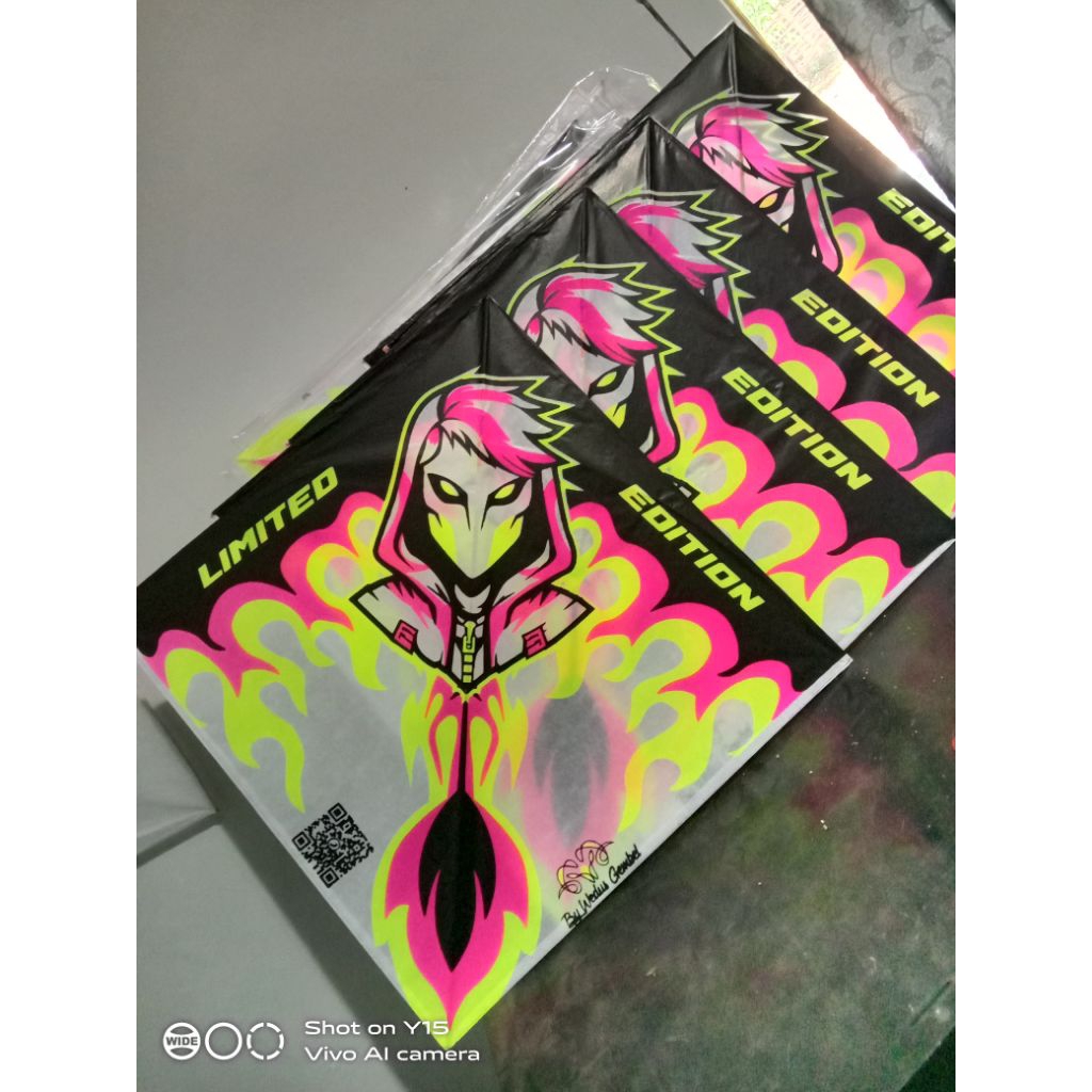 layangan sukhoi 3 warna stabilo mewah