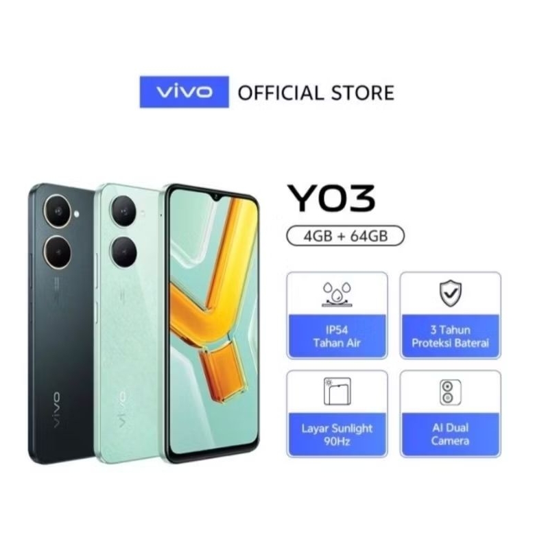 HP VIVO Y03 4/64 GB - VIVO Y03 RAM 4GB ROM 64GB GARANSI RESMI