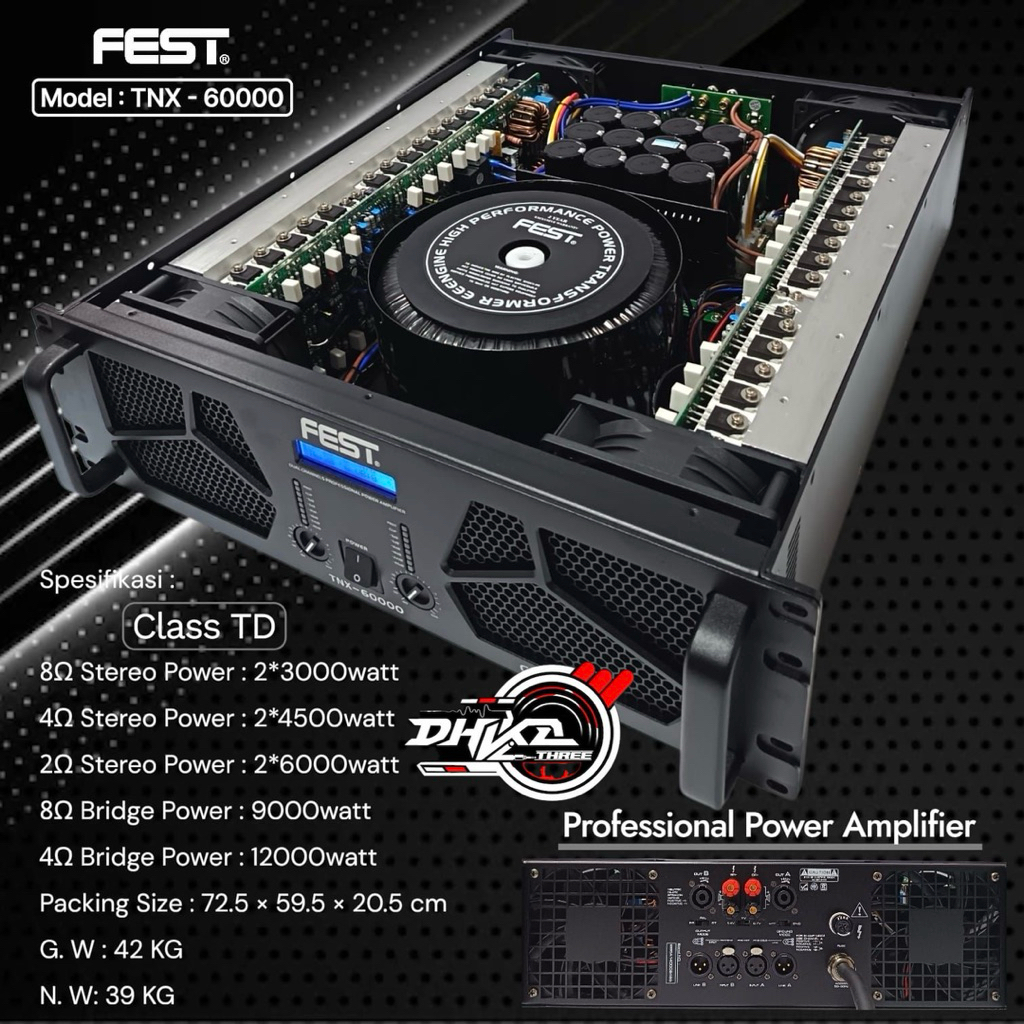 POWER AMPLIFIER FEST TNX 60000 CLASS TD ORIGINAL BARU / Powed Fest Tnx-60000 Class TD original / pow