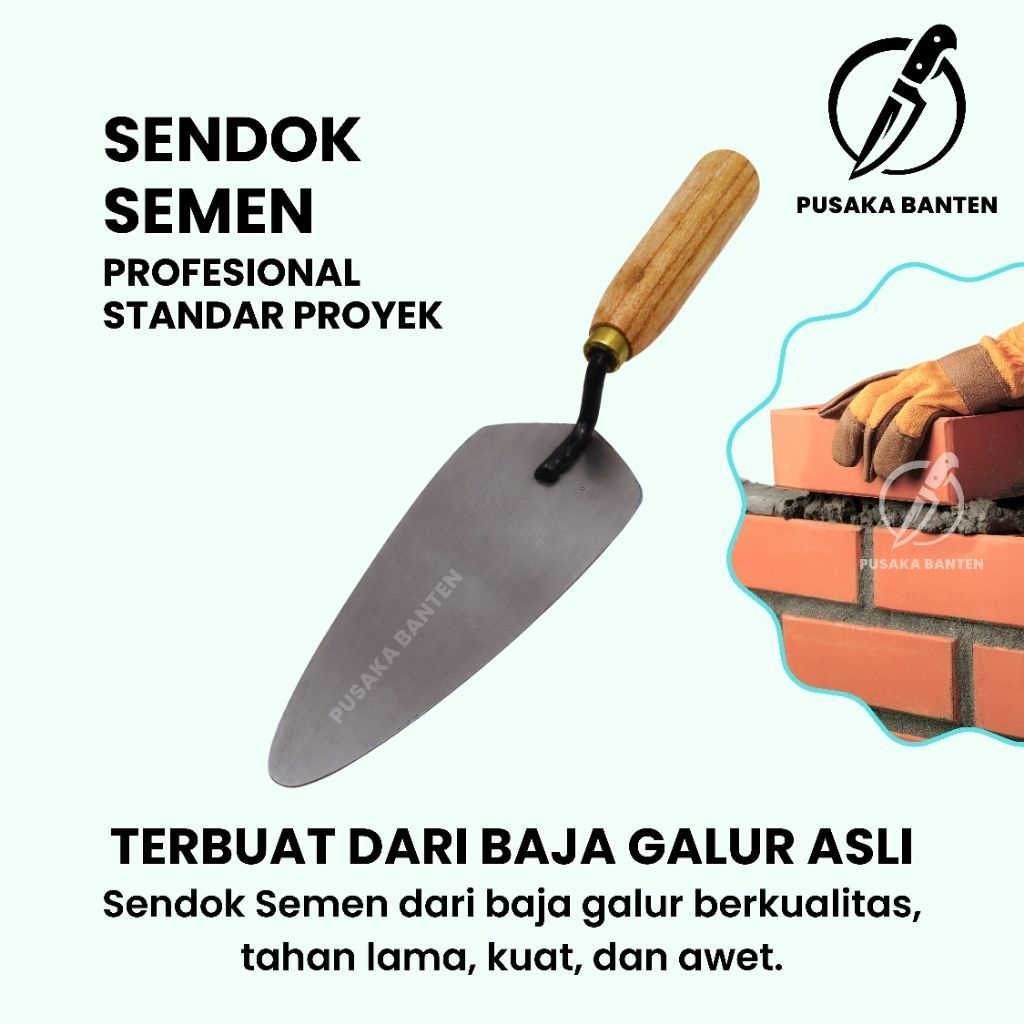 Sendok Semen GALUR Baja Asli - Alat Tukang Bangunan Profesional