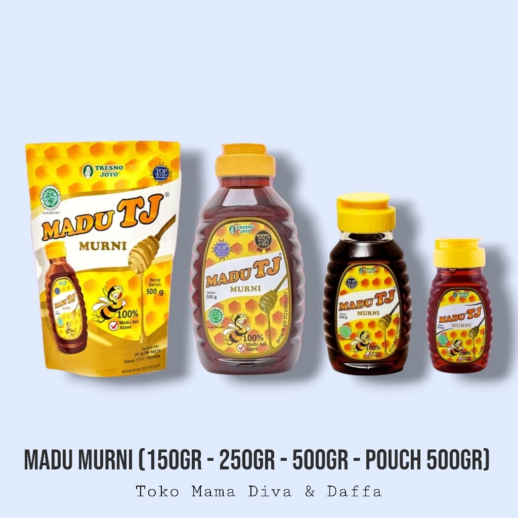 Madu TJ Murni Original | Botol 150gr 250gr 500gr & Pouch 500gr