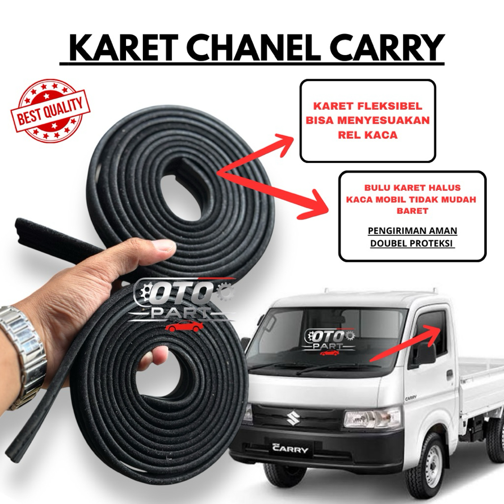 Karet Chanel Naik Turun Kaca Mobil Suzuki Carry / Karet Bludru Kaca Pintu Carry / Karet Rel Kaca Suz