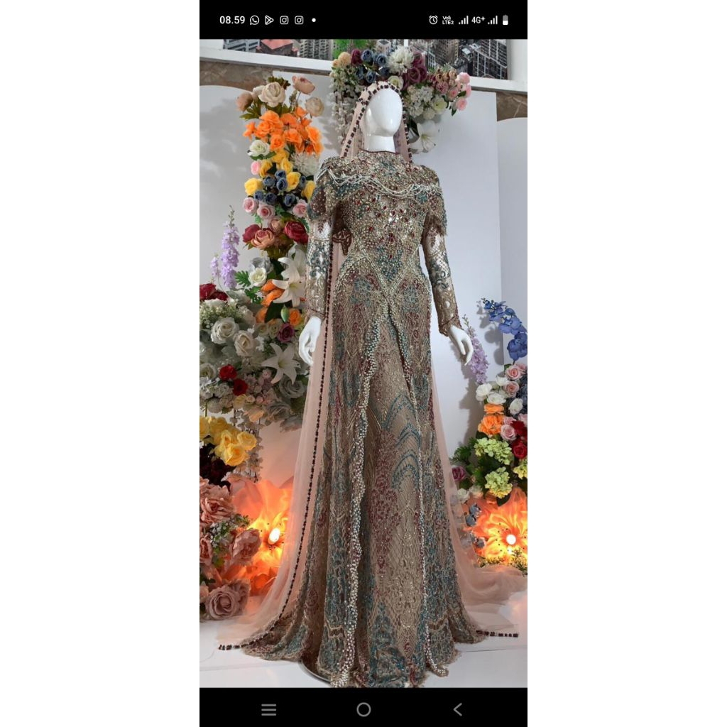 kebaya set rok nude 3 warna