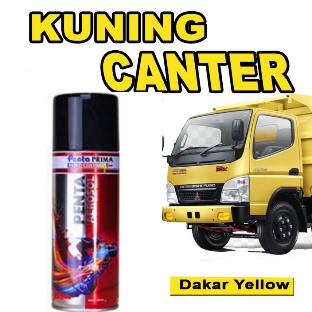 Pilok Cat Kuning Fuso Dakar Yellow Penta Aerosol 400ml Cat Semprot Mobil Truk Fuso Canter
