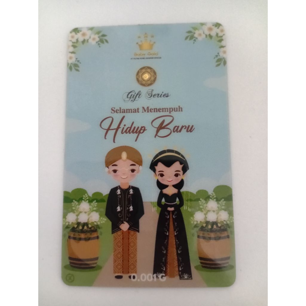 JONSON LOGAM MULIA BABY GOLD 0.001 GRAM GIFT SERIES SELAMAT MENEMPUH HIDUP BARU FINENESS 99.9 ASSAYE