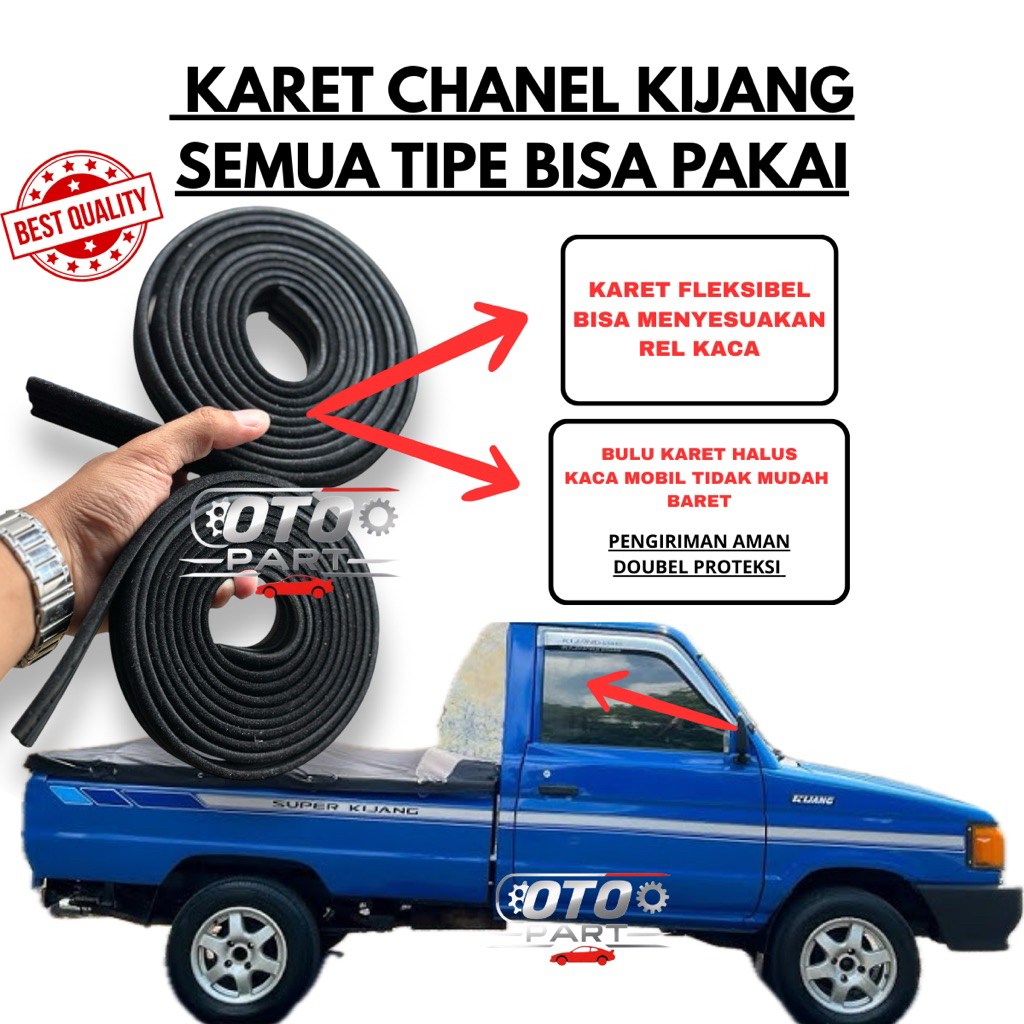 KARET CHANNEL KACA PINTU KIJANG / KARET NAIK TURUN KACA PINTU KIJANG