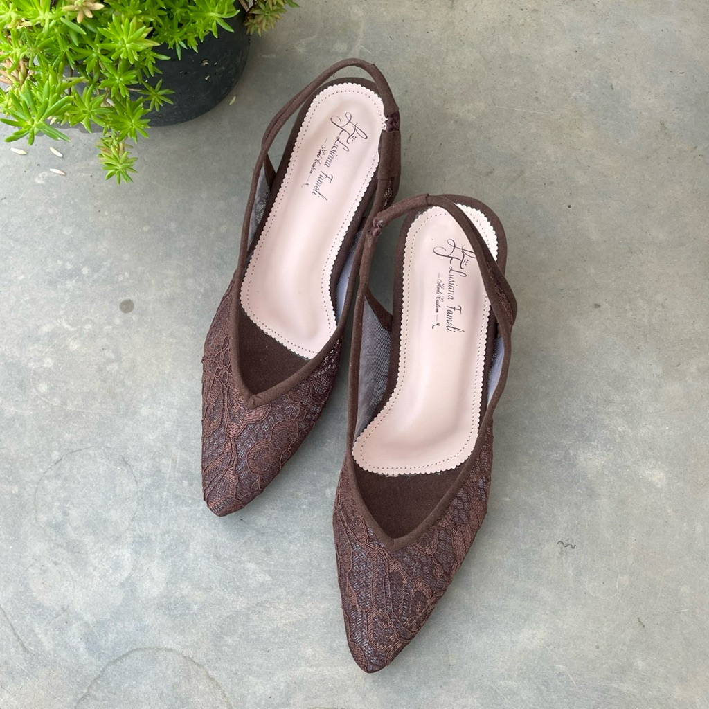 Lusiana fameli l sepatu tali pesta wisuda lamaran kondangan sepatu costum hak tahu heels pesta wanit