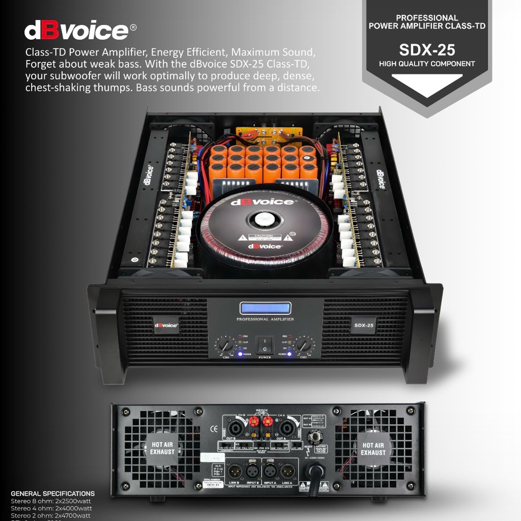 Power db Voice SDX 25 Original Amplifier dbvoice SDX25 Class TD