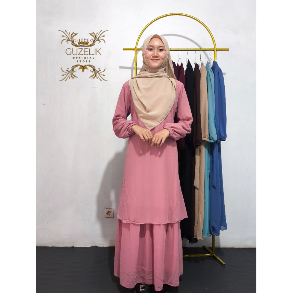 Gamis malaysia/gamis polos/gamis simple/gamis ceruti babydoll
