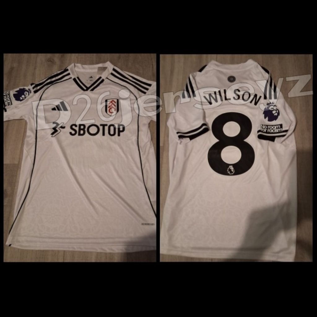 Jersey FulHamM_ Home 2025 / 2026 + Cetak Nama Nameset RAUL 7 / WILSON 8 / KEVIN 22 / SMITH ROWE 32 /