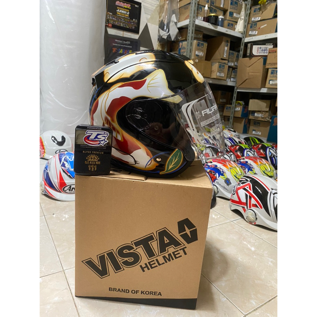 arai koi basic helm aura half face + decal koi