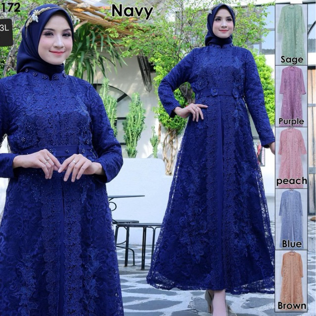 gamis brukat impor terbaru / gamis lebaran impor terbaru / gamis busui impor