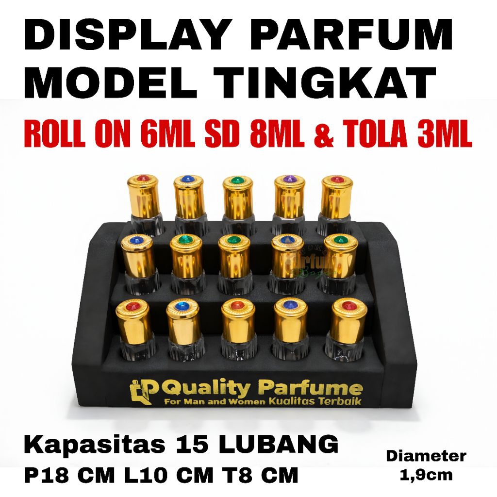 Display Parfum Roll on Model Susun Terjangkau