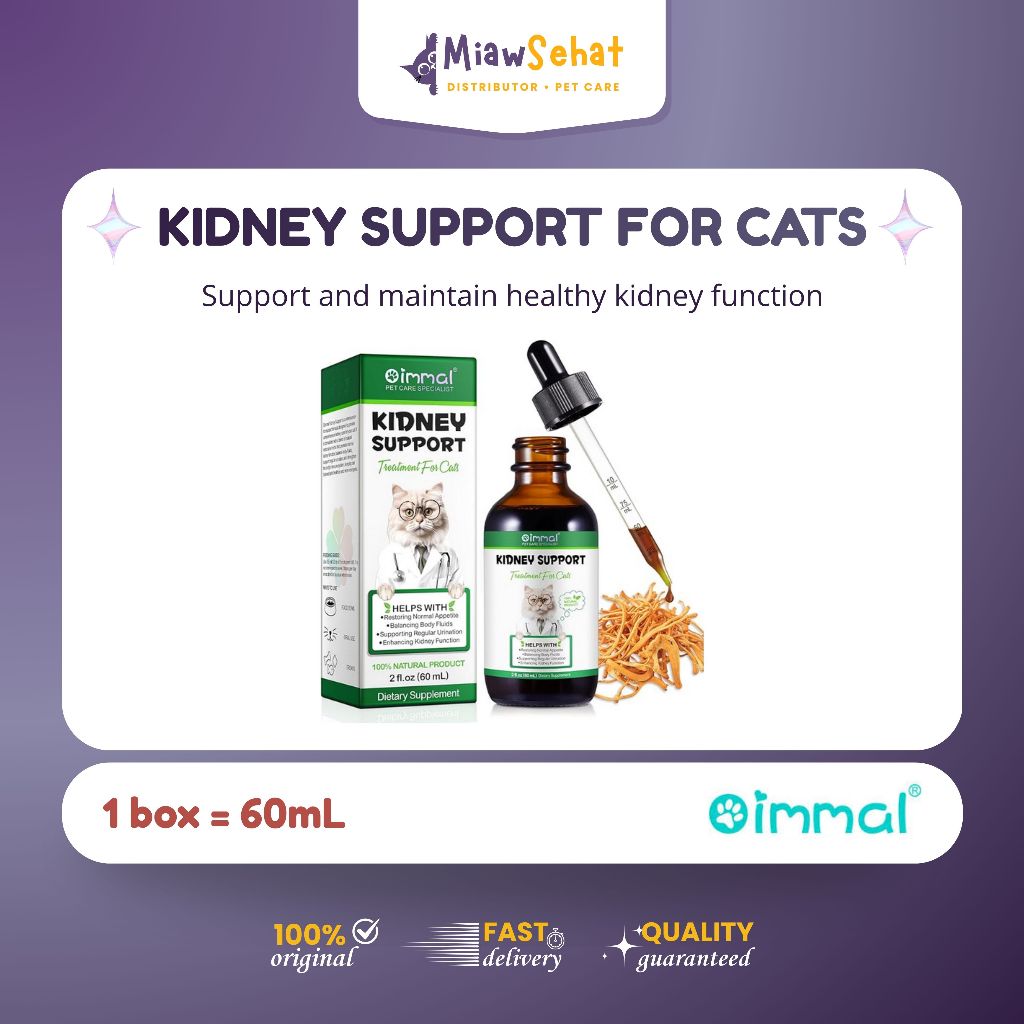 Obat Suplement Ginjal Kucing Alami Oimmal - Suplement Ginjal Kucing Kucing Alami 60 mL