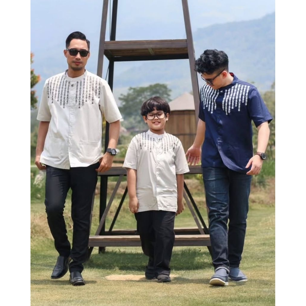 Baju Koko Dannis Anak Remaja dan Dewasa Kemeja Muslim Lengan Pendek