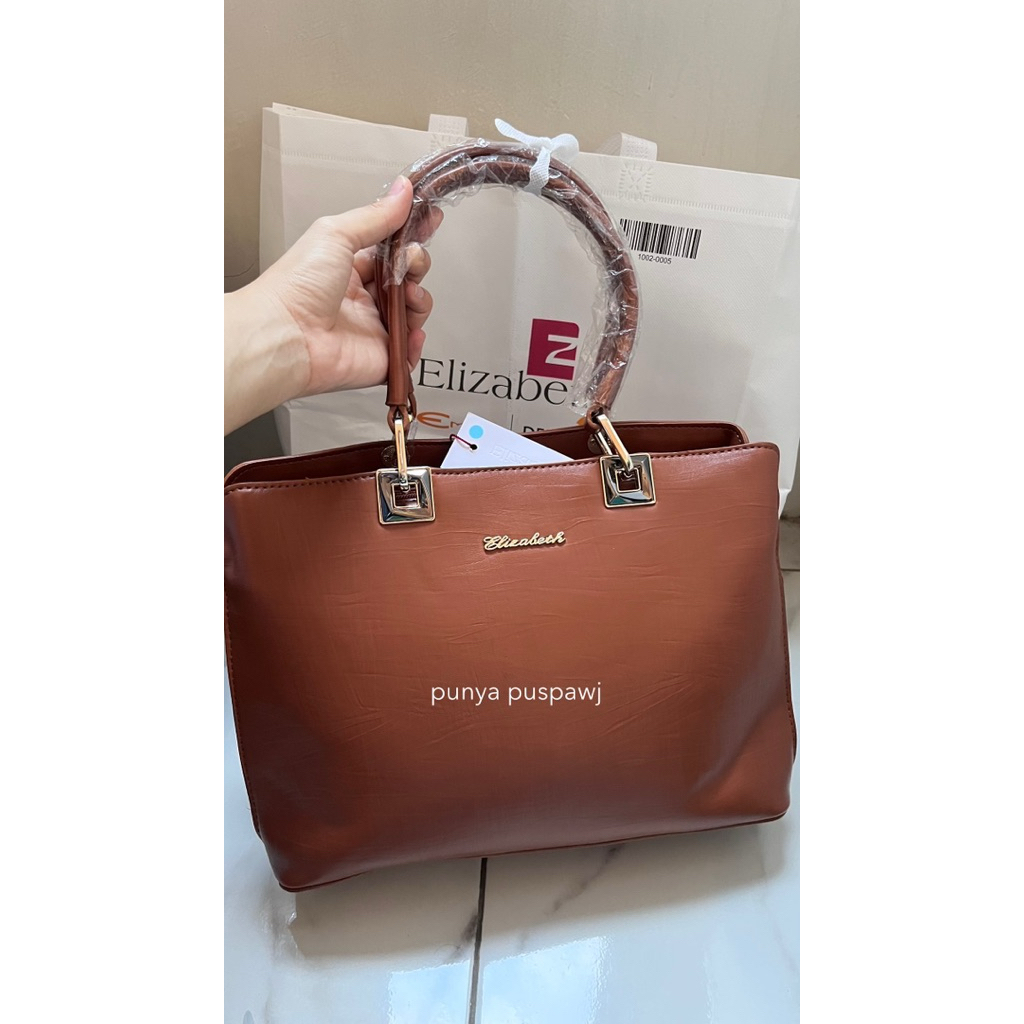 [Preloved] Tas Wanita Handbag Elizabeth Kerja Kulit Brown Cokelat
