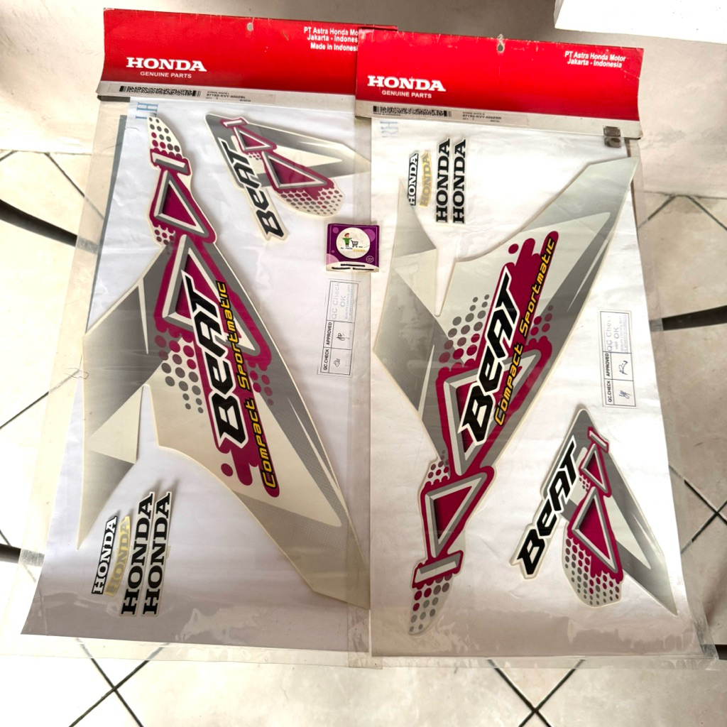 Stiker Striping Polet Beat Karbu Putih 2011 Original AHM