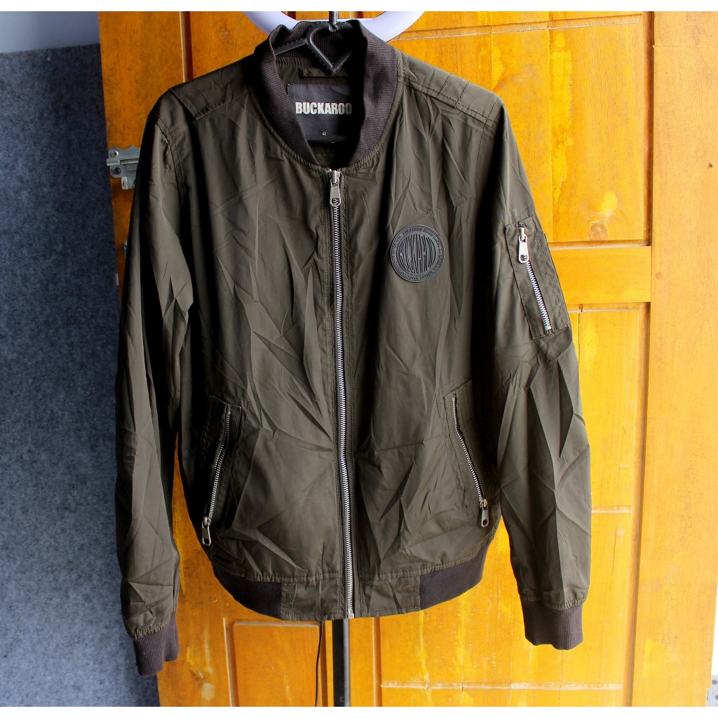 Jaket Buckaroo Original Bomber Pria | Jaket Army Green Casual Premium