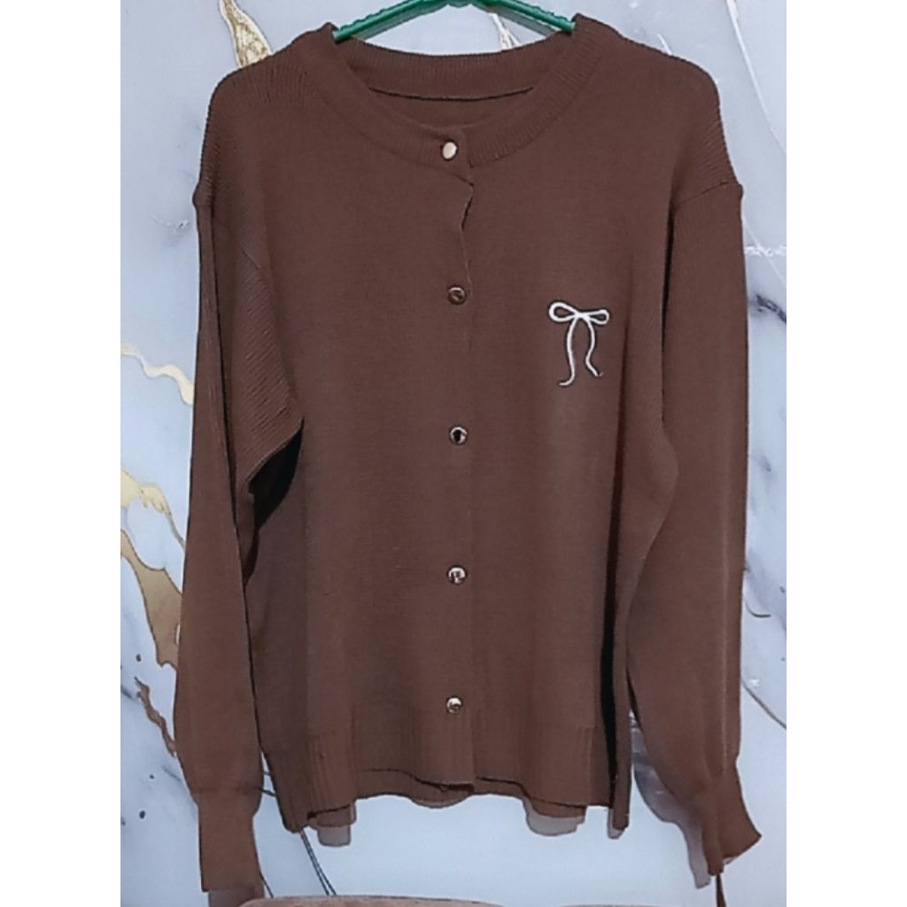 sweater rajut cardigan wanita dewasa korea style