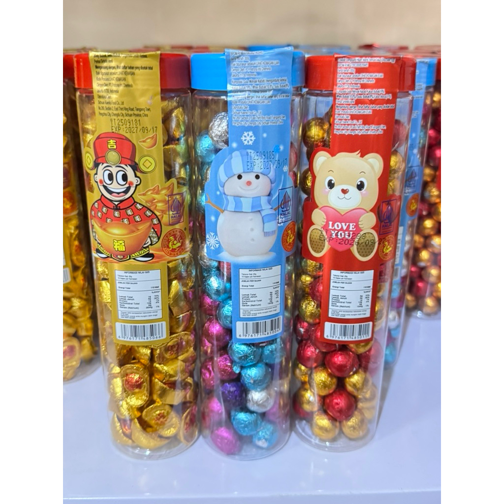CemilanBintan ( Koin Coklat Emas Imlek Bulat Gold Ball 300gr