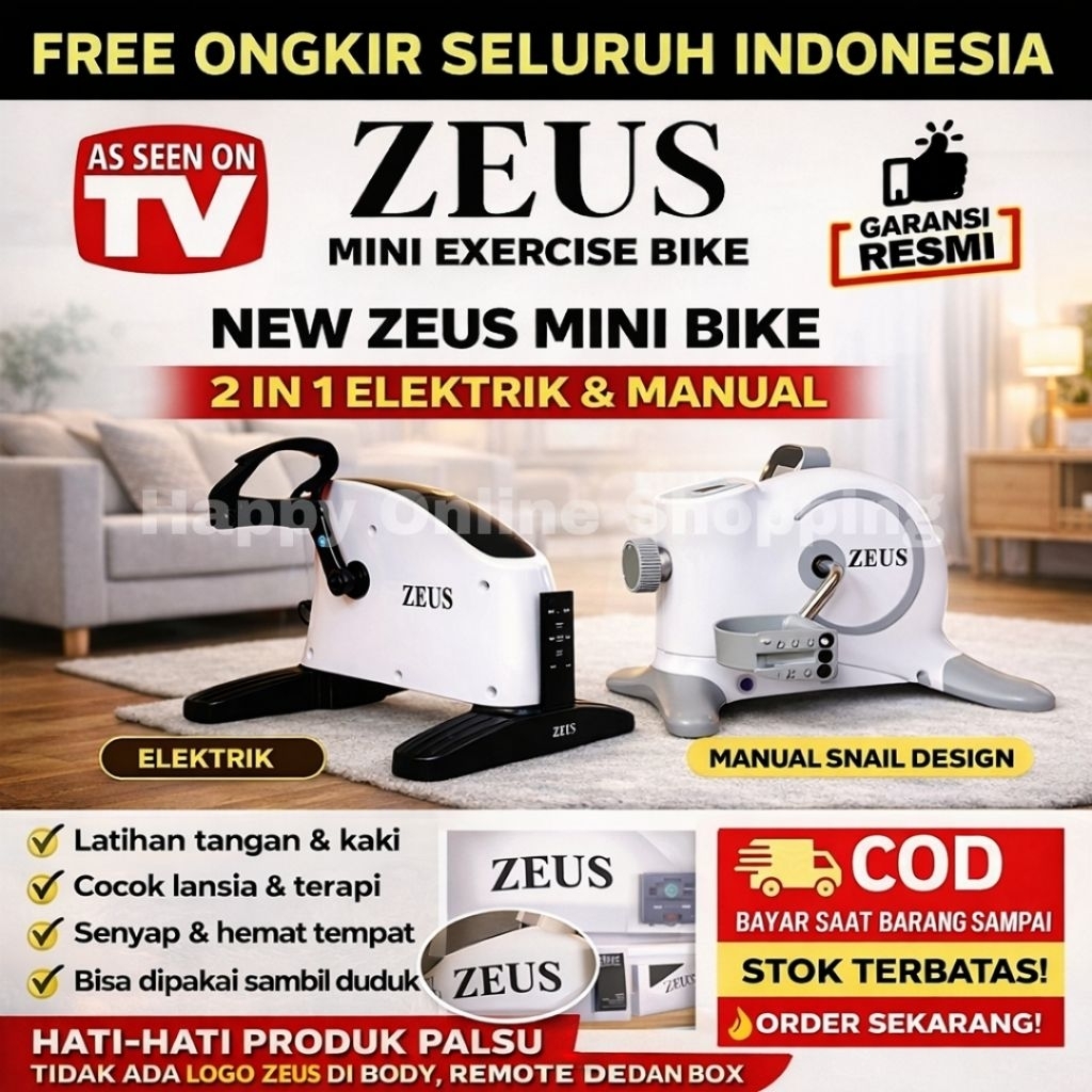 ZEUS MINI EXCERCISE ELECTRIC - ZEUS MINI STATIC BIKE GARANSI 2 TAHUN - RESMI dan ORIGINAL 100 %
