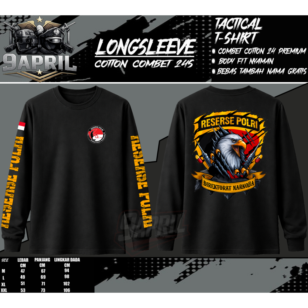 kaos atasan POLICE RESERSE POLRI DIREKTORAT NARKOBA T-SHIRT RESERSE NARKOBA 100% CATTON DENGAN KETEB