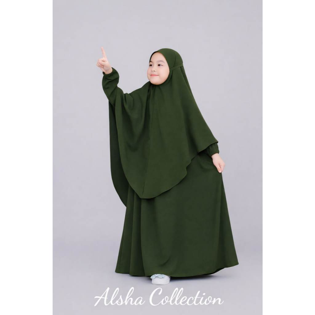 Gamis Kekinian Anak/Gamis Abaya Turki Anak Bahan Crincle Gamis Anak Perempuan Manasik set Kerudung G