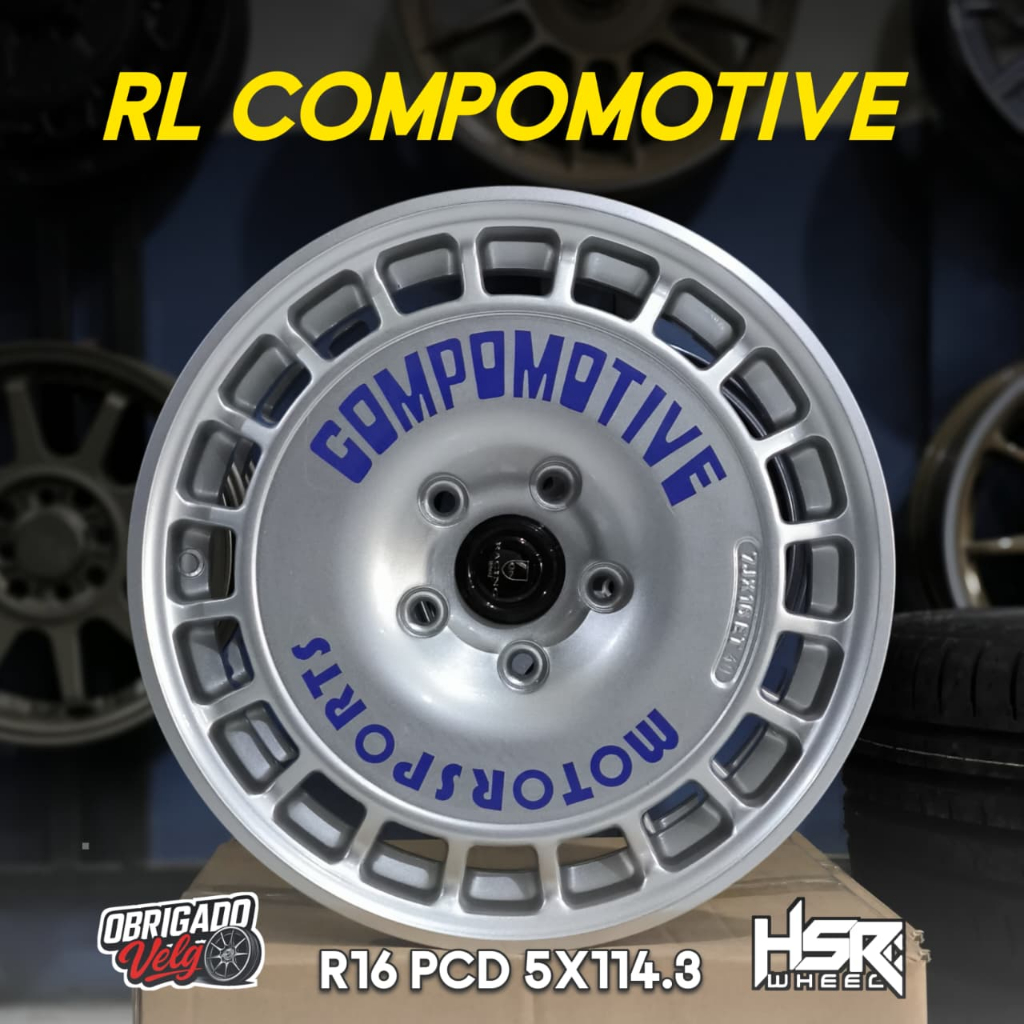 Compomotive Velg R16 Silver Promo pcd 5x114.3 RL Ring 16 / Obrigado HSR Velg