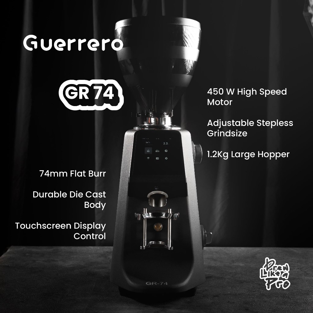 Guerrero GR 74 Coffee Grinder Kopi Elektrik Komersil Flat Burr 74mm