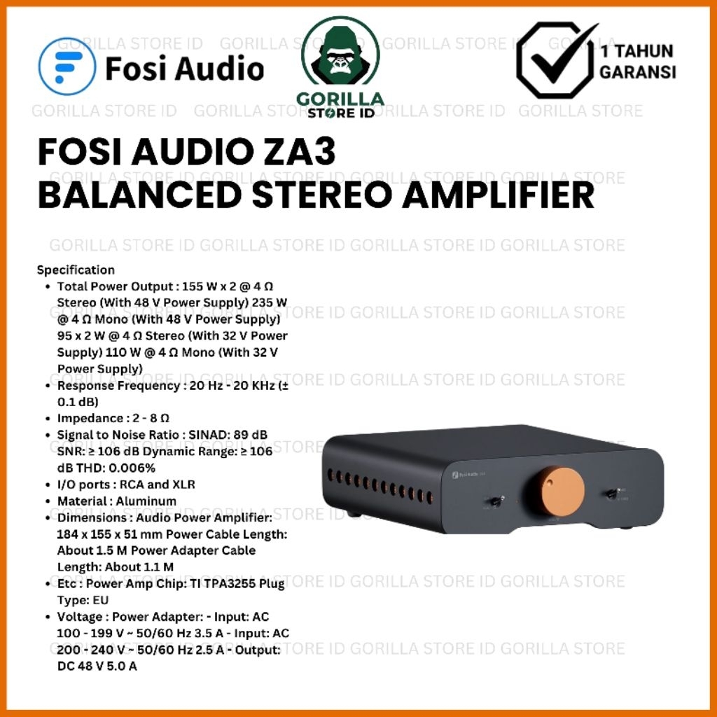 Fosi Audio ZA3 Balanced Stereo Amplifier