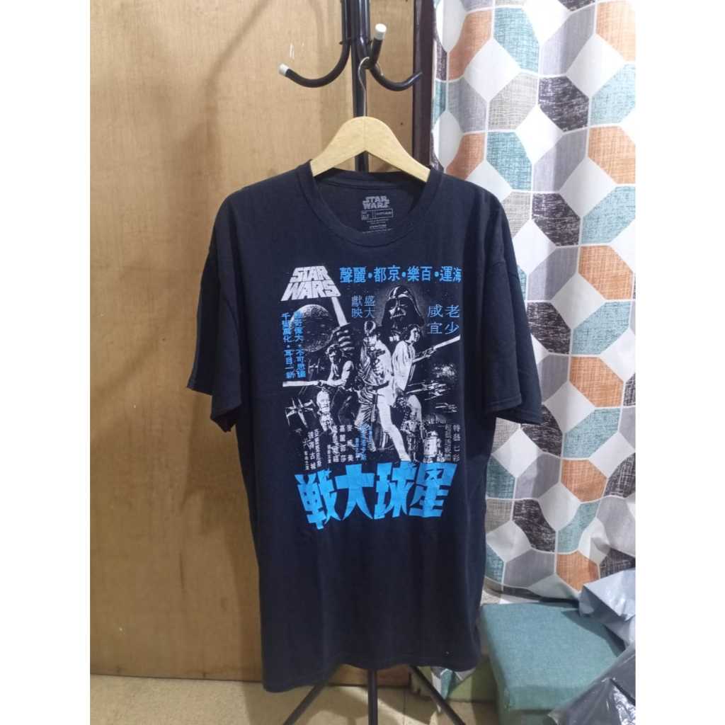 Vintage Starwars-Kaos Katun Vintage Brand Starwars Warna Hitam