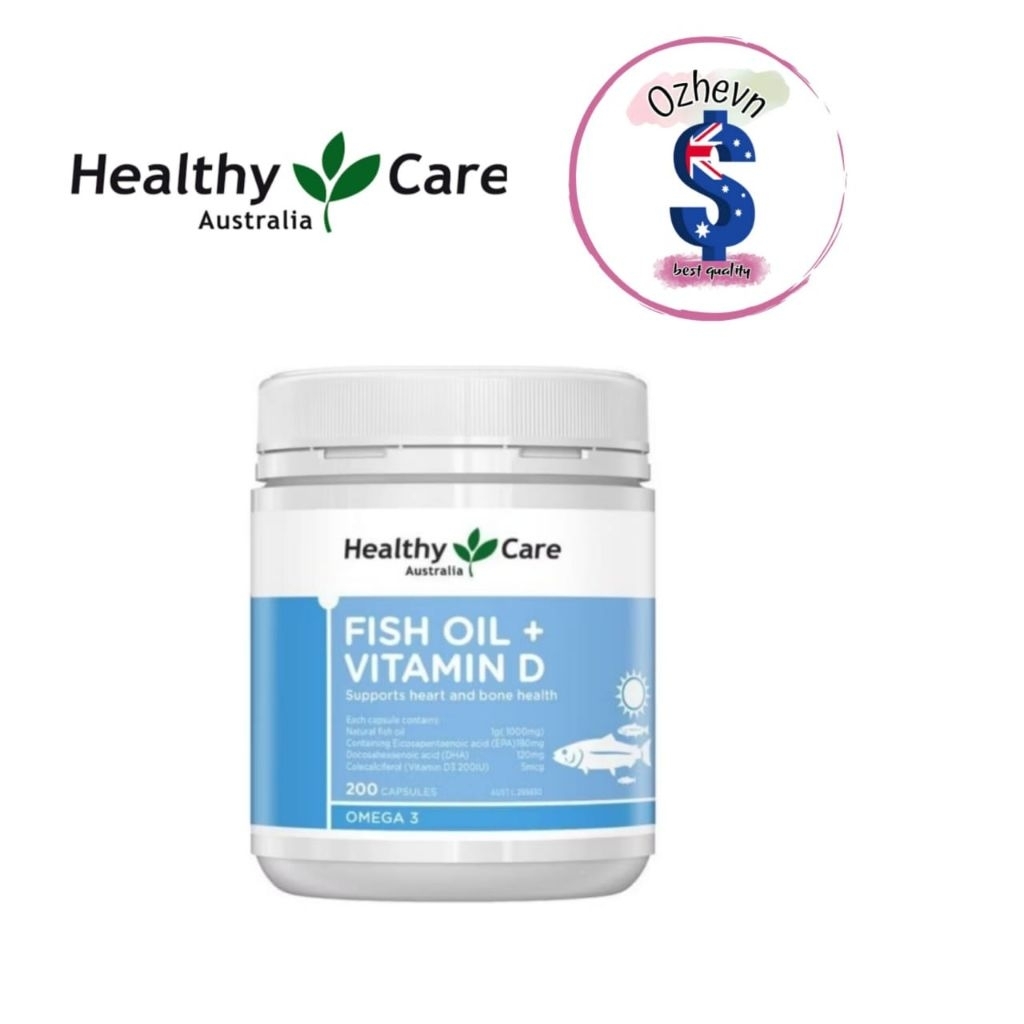 Healthy Care Fish Oil + Vitamin D 200 Capsules