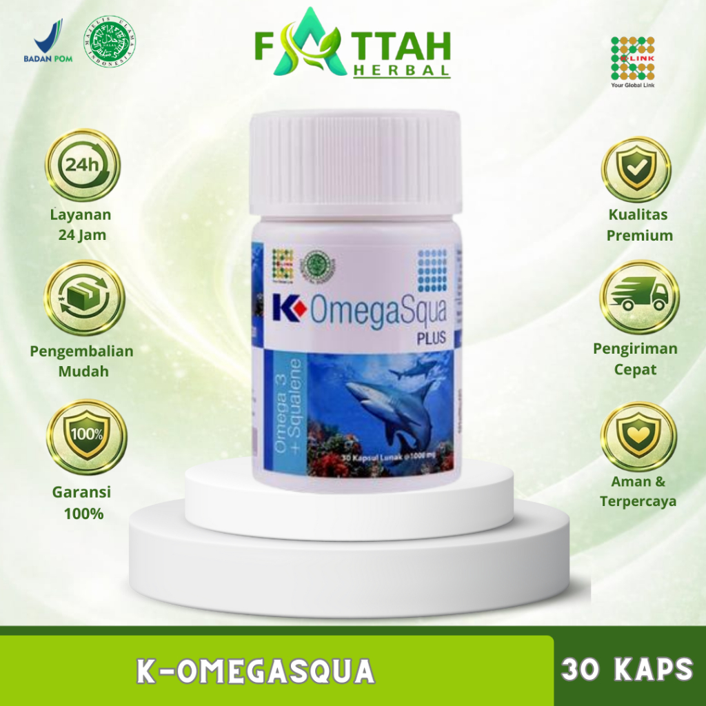 K-OMEGASQUA PLUS 30 SOFTGEL ORIGINAL K-LINK PENURUN KOLESTROL & TEKANAN DARAH OMEGA SQUA ASLI KLINK