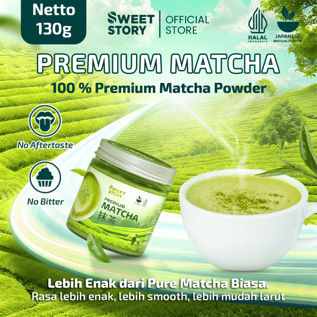 Bubuk Matcha Murni Jepang 130 Gram untuk Minuman dan Kue
