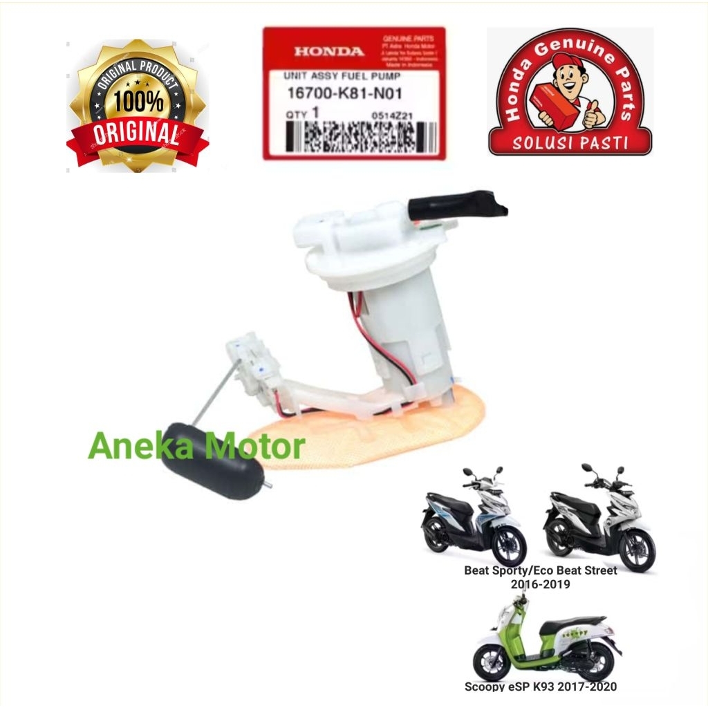 16700 K81 N01 AHM Fuelpump Fuel Pump Rotak Pompa Bensin Honda Beat Sporty Beat Street K81 Scoopy eSP