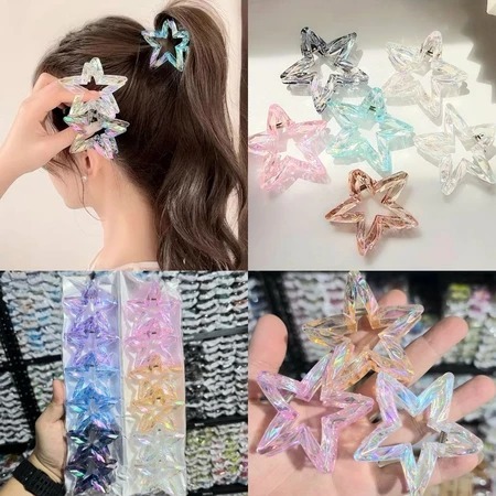 JEDAI RAMBUT MOTIF BINTANG VARIAN WARNA UKURAN 7CM IMPORT/ JEPIT RAMBUT BINTANG CANTIK