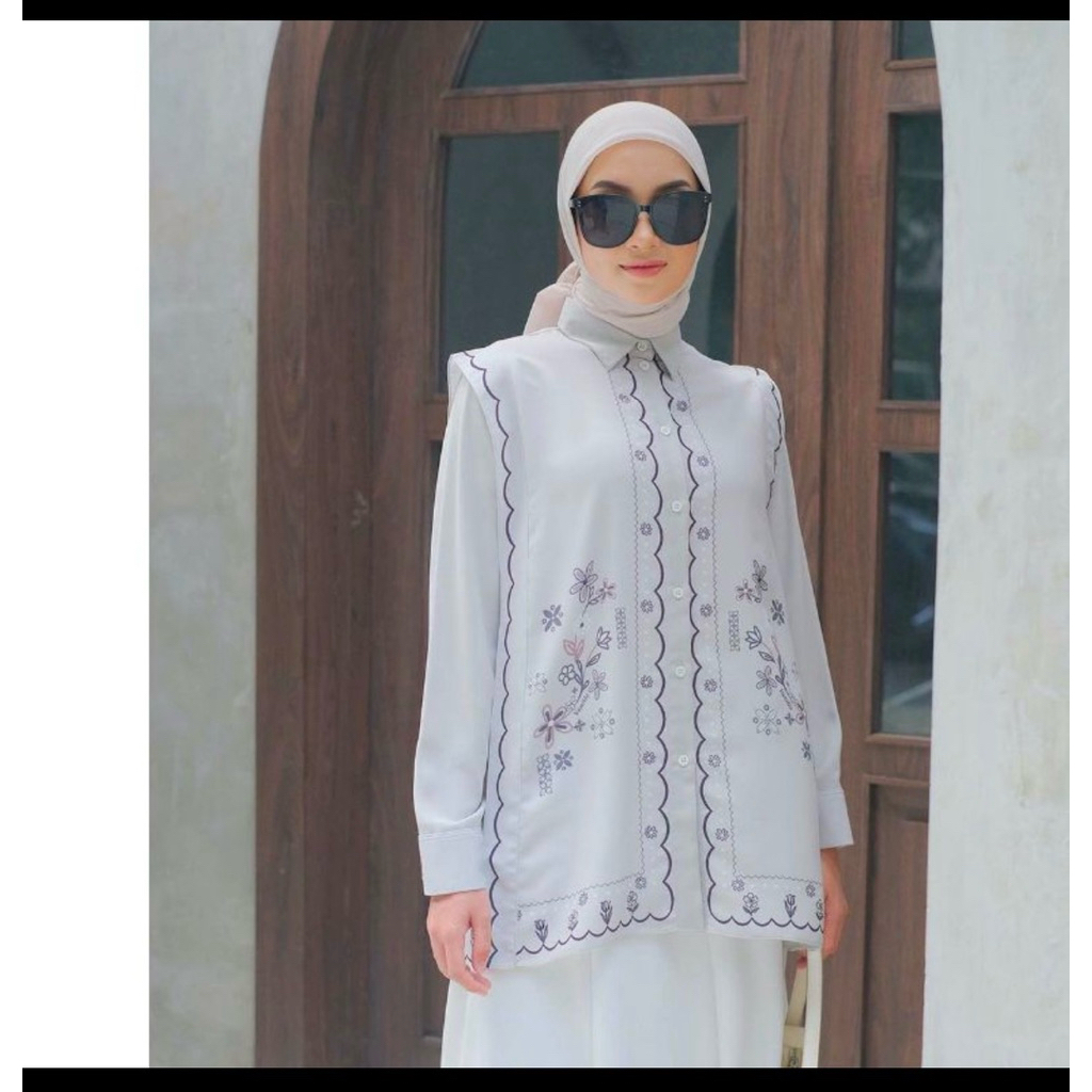 VANILLA HIJAB KAWUNG BLOUSE AIRTECH - S