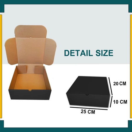 Box Kotak Hitam Polos Ukuran 25x20x10 Cm Packaging Dus Hadiah Hampers Souvenir