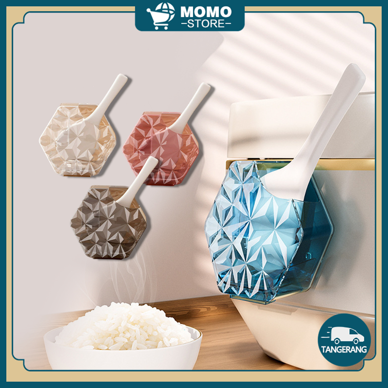 Tempat Centong Nasi Bahan PET Wadah Sendok Nasi Ala Jepang Efektif Mencegah Debu Dan Serangga, Untuk