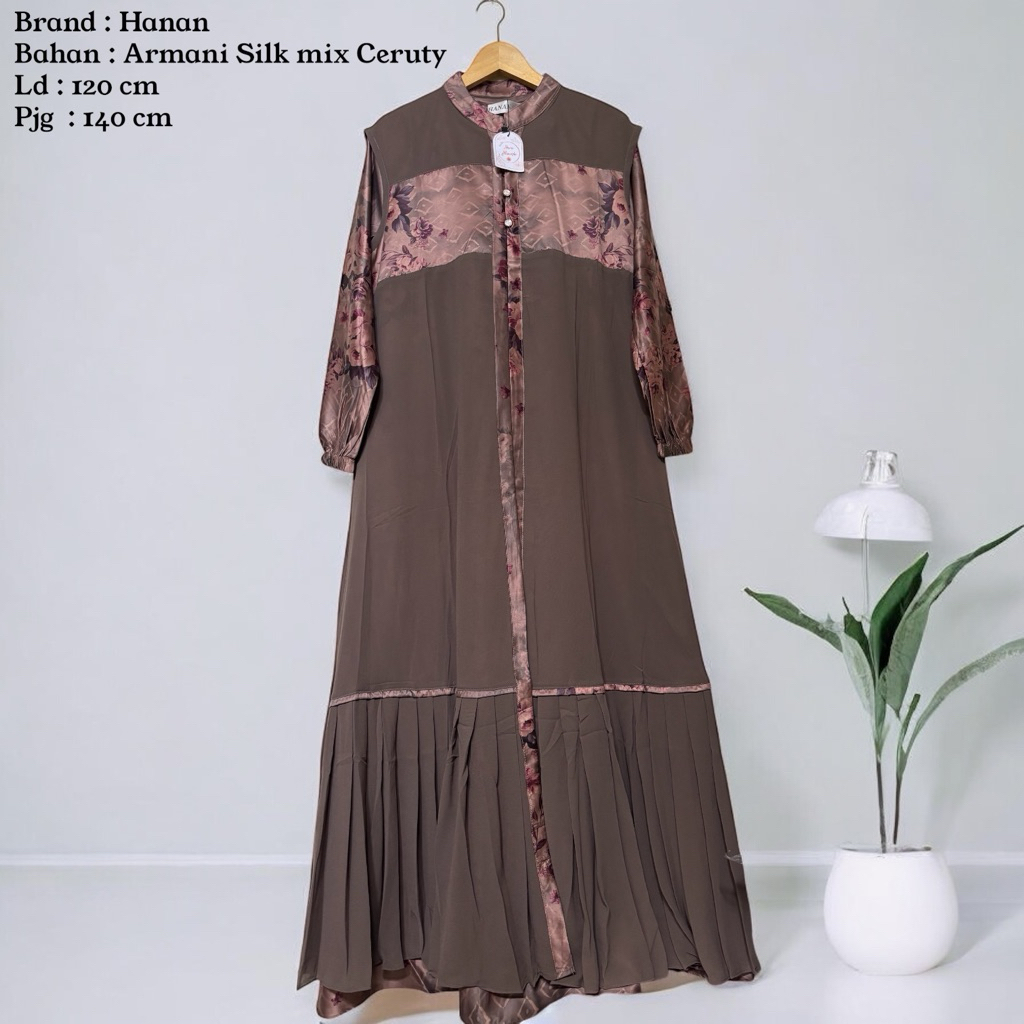 Gamis Armani Silk Mix seruty//Gamis Outher 2in1//Gamis Armani Silk Terbaru / Gamis Maxi Brokat / Gam