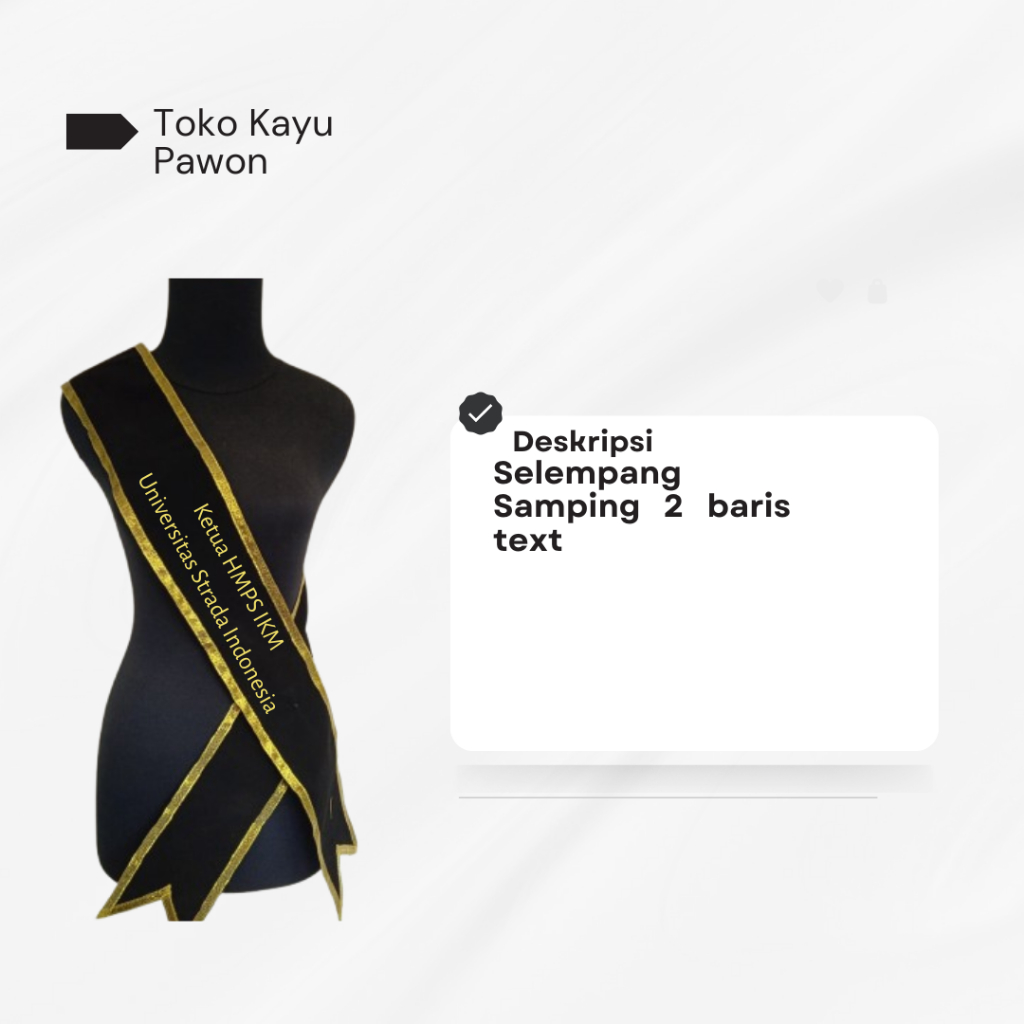 SELEMPANG WISUDA CUSTOM 2 BARIS BORDIR